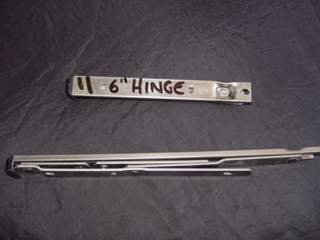 PRESSED ALUMINIUM HINGED BRACKET. FOR USE IN THE MANUFACTURE OF SIGNS.