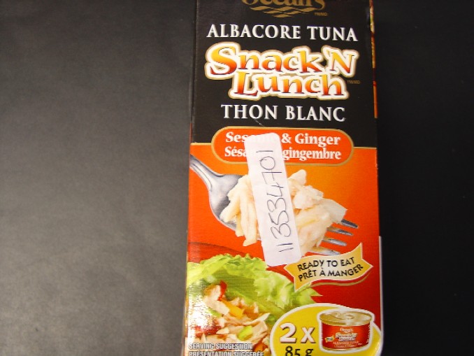 READY TO EAT TUNA. . INGREDIENTS INCLUDE WHITE TUNA  (64%) , WATER, SESAME OIL, GINGER, SUGAR, MODIFIED STARCH.PACKAGED IN 2X 85g TINS.