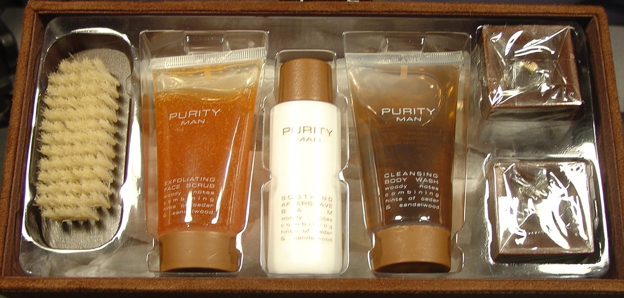 AFTER SHAVE BALM  PART OF THE PURITY MAN SET PACKAGED TOGETHER AND PUT UP FOR RETAIL SALE IN A TEXTILE COVERED BOX. SET COMPRISES OF BRUSH, SCENTED CANDLE, BODY WASH, FACE SCRUB, AFTER SHAVE BALM ALL WITH THE SAME FRAGRANCE HINTS OF CEDAR AND SANDLEWOOD. ALL ITEMS CLASSIFIED SEPARATELY  AS THEY ARE NOT CONSIDERED MUTUALLY COMPLIMENTARY AS A SET.