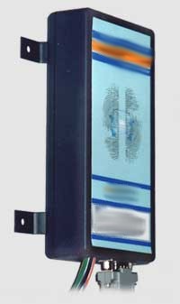 A FINGERPRINT CAR IMMOBILISER.  IT CONSISTS OF 2 PARTS, A FINGERPRINT CONTROL UNIT AND A FINGERPRINT SCANNING SENSOR, WHICH ARE CONNECTED TO EACH OTHER BY A CABLE.  WHEN FITTED THE UNIT ISOLATES THE BATTERY SUPPLY FROM THE IGNITION CIRCUIT UNLESS A POSITIVE FINGERPRINT IS IDENTIFIED. IT EMITS A BUZZER WHEN IT DOES NOT RECOGNISE A FINGERPRINT. IT CAN  STORES UP TO 100 FINGERPRINTS.