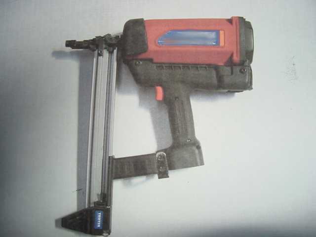 A GAS POWERED PNEUMATIC HAND TOOL WHICH IS USED TO FASTEN A RANGE OF DRIVE PINS INTO CONCRETE, BRICK AND STEEL. NO EXTERNAL POWER SOURCE REQUIRED AS THE SYSTEM IS COMPLETELY PORTABLE.
