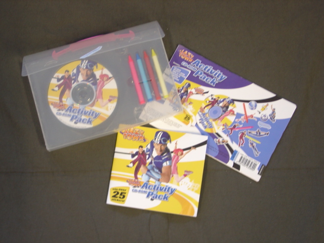 AN ACTIVITY SET PACKAGED FOR RETAIL SALE IN A CLEAR PLASTIC CARRYCASE. THE SET CONSISTS OF A CD-ROM, AN ACTIVITY BOOK, A BOOK OF STICKERS AND FOUR COLOUR WAX  CRAYONS. THE ACTIVITY BOOK CONTAINS MINIMAL TEXT IN THE FORM OF INSTRUCTIONS AND PICTURES TO COLOUR AND ACTIVITIES TO COMPLETE IN CONJUNCTION WITH THE CD-ROM AND THE STICKERS.