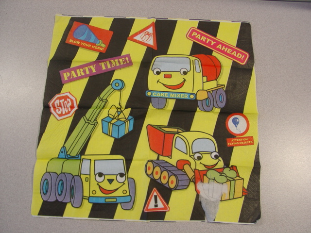 PAPER NAPKIN/SERVIETTE. WITH PRINTED PARTY DESIGN. MEASURES 32.5 CMS X 32.5 CMS.