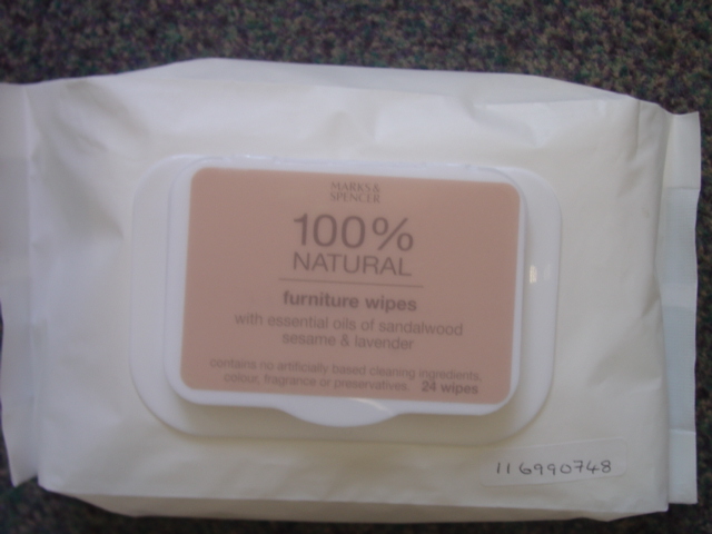 A NON-WOVEN WIPE IMPREGNATED WITH ESENTIAL OILS OF SANDALWOOD, SESAME AND LAVENDER. PACKAGED FOR RETAIL SALE. 24 WIPES IN A PACKET.