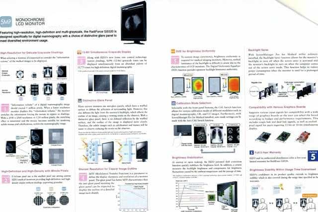 HIGH RESOLUTION GREYSCALE BLACK AND WHITE MONITOR DESIGNED SPECIFICALLY FOR MEDICAL DIAGNOSTICS IN THE MAMMOGRAPHY FIELD. THEY ARE MANUFACTURED AS MATCHED PAIRS AND REQUIRE REGULAR CALIBRATION TO MAINTAIN THEIR ACCURACY FOR DIAGNOSTIC PURPOSES. THEY DO NOT HAVE A LOUD SPEAKER OPTION.