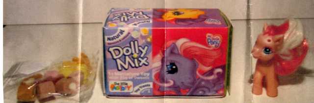 A 20 GRAM PACK OF DOLLY MIXTURE, CLASSIFIED AS SUGAR CONFECTIONERY, SUGAR CONTENT EXCEEDS 70%, PACKAGED WITH A PLASTIC TOY HORSE, CLASSIFIED SEPARATELY.