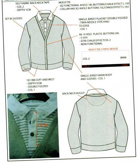 KNITTED PULLOVER FOR MEN.  V-NECK. DESIGNED TO HAVE APPEARANCE OF A CARDIGAN WITH NON FUNCTIONAL BUTTONS AT FRONT. WITH MOCK INSERT TO GIVE APPEARANCE OF A COLLARED SHIRT BEING WORN BENEATH WITH 2 FUNCTIONAL BUTTONS FASTENING LEFT OVER RIGHT.  LONG SLEEVES. WITH RIBBING AT SLEEVE ENDS AND AT BASE.  OF COTTON