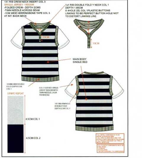 KNITTED PULLOVER FOR MEN.  REACHING DOWN TO BELOW THE WAIST. ROUND NECK.  WITHOUT OPENING. GARMENT HAS APPEARANCE OF A TANK TOP, WITH CONTRASTING MOCK INSERT AT NECK, AND SHORT SLEEVES TO GIVE APPEARANCE OF A SHIRT BEING WORN BENEATH.   WITH TWO NON FUNCTIONAL LEFT OVER RIGHT BUTTONS AT FRONT.  WITH RIBBING AT BASE.  OF COTTON