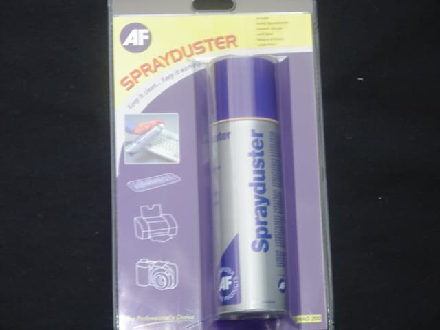 A NON FLAMMABLE AIR DUSTER. PACKAGED FOR RETAIL SALE IN A 200ML AEROSOL CAN..AVAILABLE IN VARIOUS AEROSOL SIZES.      M MAIN INGREDIENTS INCLUDE  DIFLUOROETHANE R152A AND  TERAFLOUROETHANE.  EXCELLENT FOR REMOVING DUST WHERE ACCESS IS DIFFICULT AND FOR CLEANING DELICATE EQUIPMENT. FOR USE ON PRINTER, KEYBOARD, FAX MACHINE AND OFFICE EQUIPMENT.