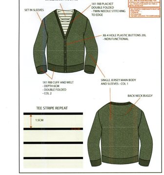 A KNITTED V-NECKED PULLOVER FOR MEN IN THE STYLE OF A MOCK CARDIGAN. WITH A LEFT OVER RIGHT RIBBED BAND, WHICH IS OPEN, DECORATED WITH NON FUNCTIONING BUTTONS. WITH A MOCK INSERT GIVING THE APPEARANCE OF A STRIPED ROUND NECK T-SHIRT. WITH LONG SLEEVES. WITH RIBBING TO SLEEVE ENDS AND BASE OF GARMENT. OF COTTON.