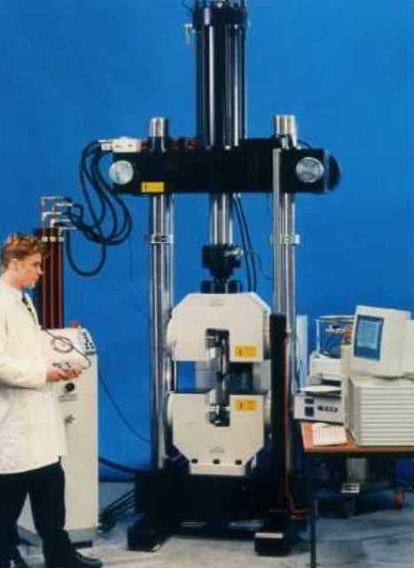 HYDRAULIC TEST MACHINE. THE MACHINE IS PRIMARILY FOR TESTING TENSION, COMPRESSION, BENDING, ETC., OF METALS.THE MACHINES ARE BESPOKE TO MEET SPECIFIC TESTING REQUIREMENTS.OTHER FEATURES INCLUDE, 1KN TO 30MN CAPACITY, ACTUATOR VELOCITY SPEEDS FROM SLOW SPEED CREEP TESTING TO HIGH SPEED SINGLE SHOT, BI-AXIAL TESTING SYSTEMS(TWO PAIRS OF OPPOSING ACTUATORS GIVING A STATIC CENTRE POINT),MULTI AXIS TEST SYSTEMS AND CONTROLLERS AND FREE STANDING ACTUATORS AND MANIFOLD FOR FLEXIBILITY IN TEST SET UP WITHIN A LOADING FRAME. IT IS A LARGE FLOOR STANDING MACHINE.