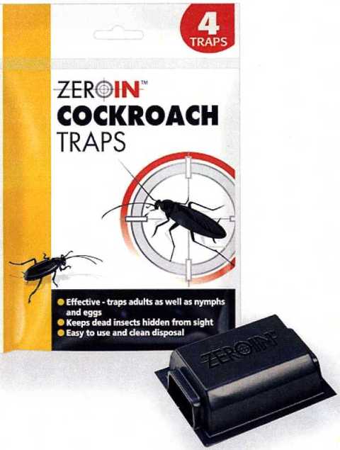 A PLASTIC OPEN ENDED COCKROACH GLUE TRAP. TRAPS ADULTS, NYMPHS AND EGGS. SUPPLIED IN PACKS OF FOUR IN A PLASTIC DISPLAY BAG.