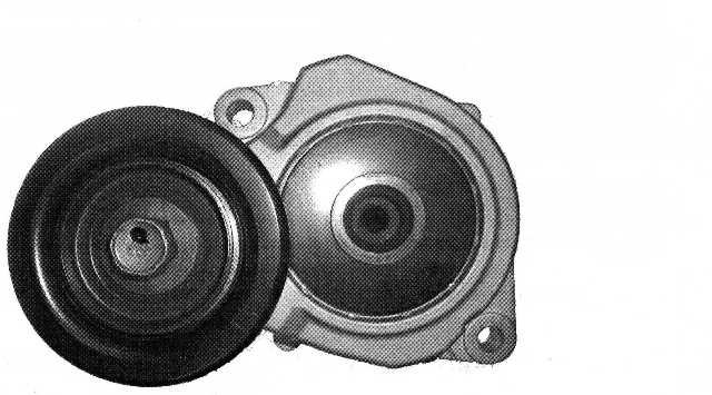 TENSIONER ASSEMBLY. THE PART IS IMPORTED FOR THE INDUSTRIAL ASSEMBLY OF MOTOR VEHICLES . THE PART IS MADE FROM STEEL AND ALUMINIUM. THE PART COMPRISES A WHEEL WITH A GROOVED CIRCUMFERENCE (PULLEY) AND A RATCHET TO THE INTERIOR OF THE WHEEL. THE WHEEL IS AFFIXED TO A BRACKET INTENDED FOR MOUNTING THE PART WITHIN THE VEHICLE, BUT RETAINS FREE ROTATIONAL MOVEMENT. IN ITS ASSEMBLED STATE WITHIN THE ENGINE, A FAN BELT OR OTHER SUCH BAND PASSES AROUND THE RIM OF THE PULLEY  THEREBY PREVENTING SLIPPAGE OF THE FAN BELT. THE PART IS FOR USE IN A COMPRESSION IGNITION (DIESEL)  ENGINE OF A CYLINDER CAPACITY NOT EXCEEDING 2,500CM