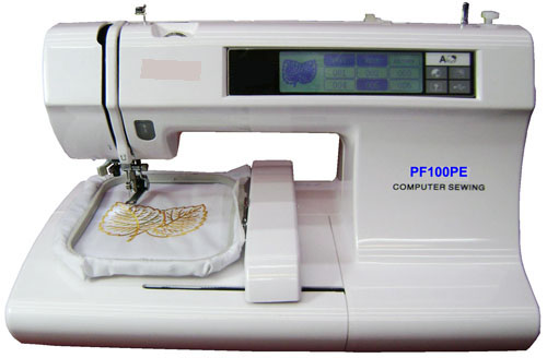 HOUSEHOLD EMBROIDERY ELECTRIC SEWING MACHINE. PUT UP FOR RETAIL SALE. COMES WITH  40 SEWING MACHINE NEEDLES, 32 REELS METALLIC EMBROIDERY THREAD , EMBROIDERY THREAD PACK..FEAUTURES: display and Touch Screen Operation,Automatic Needle Threader,Built in Upper and Lower Case Alphabet,Built in Designs,360 DEGREES Pattern Rotation ,Automatic Stop to change Colour,Automatic Bobbin Winder,USB Port to download designs from USB Memory Stick . 
Power 220/240V 50Hz, Embroidery Speed 400 SPM