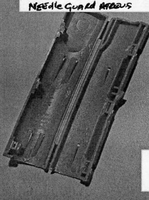 DONOR NEEDLE/NEEDLE GUARD IS PART OF AN ATREUS KIT WHICH IS USED TO COLLECT BLOOD SAMPLES UNDER STERILE CONDITIONS. SAMPLE IS DRAWN FROM PATIENT USING THE NEEDLE ATTACHED TO THE KIT: THE BLOOD IS SEPERATED ELECTRONICALLY INTO THE DIFFERENT BAGS. E.G. PLASMA, PLATELETS AND RED BLOOD CELLS. THE NEEDLE GUARD IS USED TO HOUSE THE NEEDLE AFTER USE.