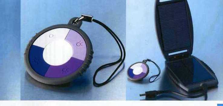 A SMALL CIRCULAR DEVICE TO MEASURE THE UV INTENSITY OF THE SUN, TO DETERMINE WHTHER OR NOT IT IS SAFE TO CHARGE OUR PRODUCT. IT IS BASICALLY A GAUGE WHICH CHANGES COLOUR DUE TO A CHEMICAL REACTION. WITH A WRIST STRAP. PACKAGED ON A CARD WITH BLISTER PACK.