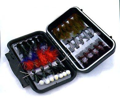 PLASTIC BOXES FOR STORING FISH HOOKS.  THE BOXES ARE MADE OF ABS PLASTIC WITH FOAM INSERTS FOR STORING THE HOOKS AND ARE WATERPROOF.  THE BOXES ARE HINGED AT ONE SIDE WITH A LONG CLASP ON THE OPPOSITE SIDE TO THE HINGE.  SIZE OF BOX: 8 X 4.5 X 1.7 INCHES (203.2 X 114.3 X 43.18 MM).  WEIGHT: 190 GRAMS.