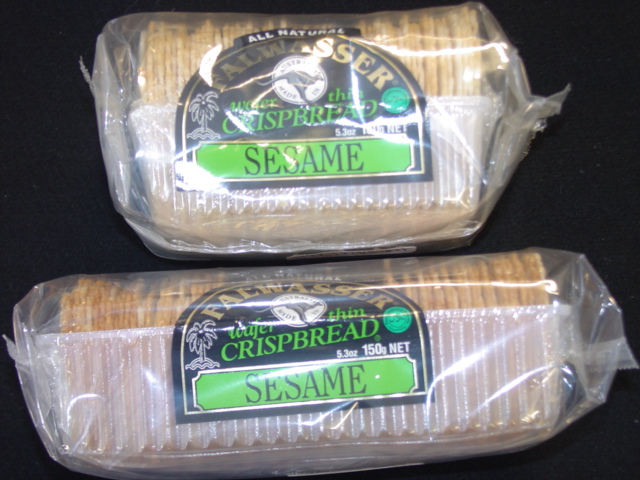 WAFER THIN  DRY CRISP BREAD PACKAGED FOR RETAL SALE IN A PACK OF 150 G NET. INGREDIENTS INCLUDE FLOUR, SALT, SESAME , CHEESE AND NATURAL FLAVOURS.