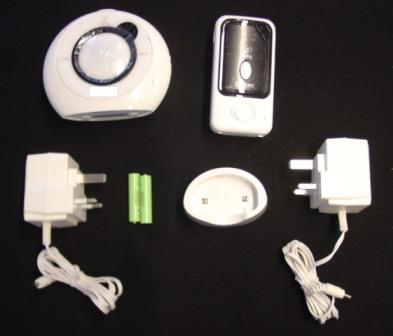 A TWO-WAY BABY MONITOR COMPRISING OF 2 MAIN UNITS: A BABY UNIT AND A PARENT UNIT.  BOTH UNITS INCLUDE ELECTRICAL COMPONENTS FOR THE TRANSMISSION AND RECEPTION OF SOUNDS BETWEEN PARENT AND CHILD AND CAN BE USED OVER A MAXIMUM RANGE OF 300 METERS WITH A FREQUENCY OF 1.88 TO 1.90 GHZ.  BOTH UNITS USE LEDS TO INDICATE POWER AND CAN BE EITHER MAINS OR BATTTERY POWERED.   FEATURES: TOTALLY PORTABLE; TALK-BACK FUNCTION; COMFORTING NIGHT LIGHT; LED SOUND INDICATOR; ADJUSTABLE VOLUME.  SUPPLIED IN A CARDBOARD BOX.  ARTICLES IN SET: BABY UNIT, PARENT UNIT, 2 X MAINS POWER ADAPTERS, 2 X AAA BATTERIES, PARENT UNIT CHARGING DOCK, BELT CLIP FOR CHARGING UNIT AND AN INSTRUCTION BOOK.