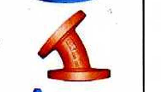 PIPE FITTING. ECCENTRIC REDUCER. DESIGNED TO ENSURE FREE DRAINING OF HORIZONTAL PIPE LINES. MADE FROM CAST STEEL. LINED WITH A PTFE (PLASTIC).