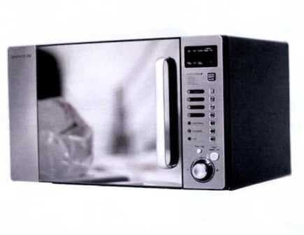 A COMBINATION MICROWAVE, GRILL AND CONVECTION OVEN.  POWER CONSUMPTION: MICROWAVE 900 WATTS; GRILL 850 WATTS; AND CONVECTION OVEN 2250 WATTS.  FEATURES: FAN ASSISTED DOUBLE HEATING CONVECTION SYSTEM; STAINLESS STEEL CAVITY; 24 LITRE CAPACITY; CONCAVE REFLEX SYSTEM; 10 POWER LEVELS; AUTO-COOK; AUTO-DEFROST; KITCHEN TIMER FUNCTION; AND CHILD SAFETY LOCK.  DIMENSIONS: 501 X 319 X 492 MM.  WEIGHT: 18 KG.