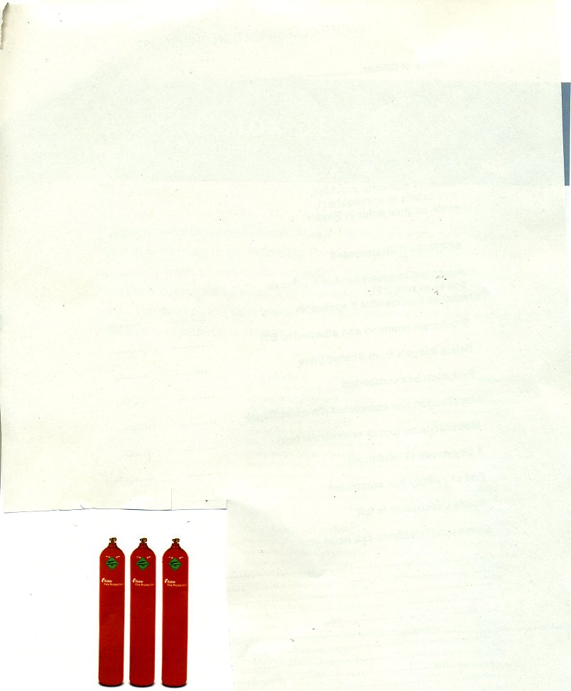 CYLINDERS CONTAINING CO2 FOR EXTINGUISHING FIRES AS PART OF A TOTAL FLOODING SYSTEM.