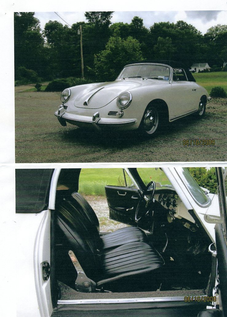 USED MOTOR VEHICLE 1963 PORSCHE 356 B T-6 SUPER 90 CABRIOLET. CHASSIS NUMBER 157828  ENGINE NUMBER 806695. EXTERIOR HERON GREY IN COLOUR INTERIOR COLOUR BLACK. 4 CYLINDER PETROL ENGINE OF A CYLINDER CAPACITY 1582.