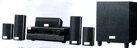 A HOME THEATRE SYSTEM FOR HIGH DEFINITION VIDEO SOURCES WITH DIGITAL MUSIC AND GAMING OPTIONS. PACKAGE CONSISTS OF A 5.1 CHANNEL RECEIVER AND SPEAKERS.  IT TAKES UP TO THREE HDMI VIDEO INPUTS FROM SOURCES SUCH AS BLU-RAY DISC PLAYERS AND DVD PLAYERS, GAMING CONSOLES AND SET TOP BOXES. CAN ALSO INTEGRATE AN IPOD AND MP3 PLAYER VIA FRONT PANEL INPUT. THERE IS NO DVD PLAYER OR VIDEO PLAYBACK WITHIN THE SYSTEM. HAS NO INTERNET CONNECTION. THE SYSTEM HAS TUNER SECTION WITH AM/FM RADIO.THE SPEAKER SECTION COMPRISES OF FRONT, CENTRE, SURROUND AND BASS REFLEX SUBWOOFER SPEAKERS OF VARYING SIZES.