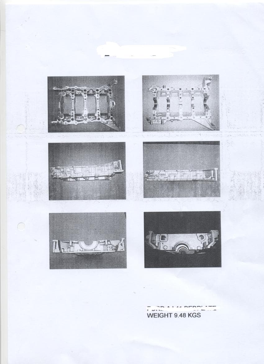 A BEDPLATE COMPRISING A BEARING HOUSING NOT INCORPORATING BALL OR ROLLER BEARINGS. SUPPORTS ENGINE BLOCKS.MADE OF ALUMINIUM ALLOY WEIGHT 9.48KGS