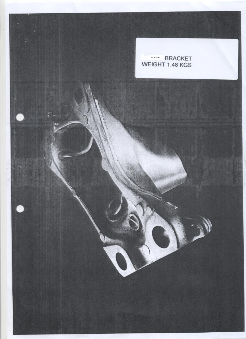 PART OF A PETROL CAR ENGINE COMPRISING  A SOLID BRACKET USED FOR MOUNTING THE ENGINE. THE BRACKET FITS BETWEEN THE BODY AND ENGINE OF THE CAR. WEIGHT 1.48KGS