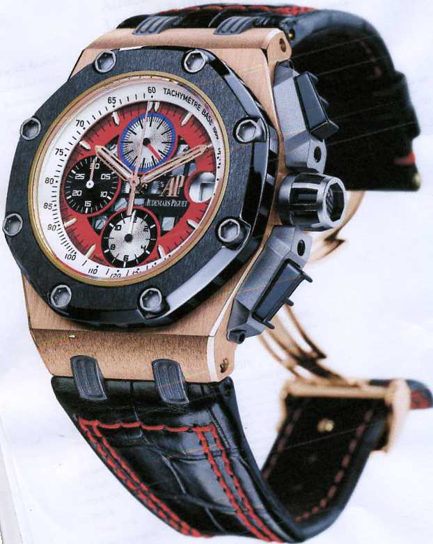 MENS CHRONOGRAPH WRIST WATCH WITH ROSE GOLD CASE, MECHANICAL SELF WINDING MOVEMENT, BLACK STRAP AND SOLID ROSE GOLD CASE BACK.