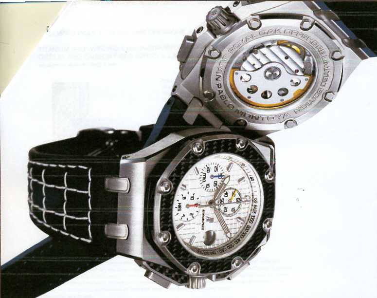 MENS CHRONOGRAPH WRIST WATCH WITH 
TITANIUM CASE, MECHANICAL SELF WINDING MOVEMENT AND BLACK STRAP