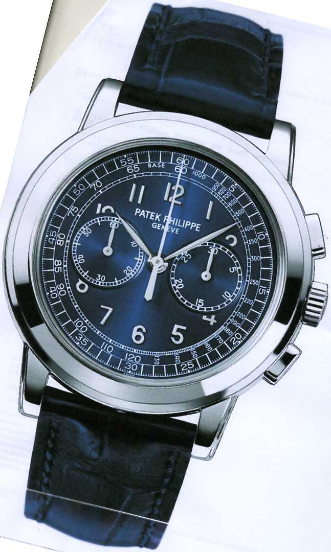 MENS CHRONOGRAPH WRIST WATCH WITH PLATINUM CASE, MANUALLY WOUND MOVEMENT, SAPPHIRE CRYSTAL CASE BACK, BLACK FOLDING CLASP STRAP AND WATER RESISTANT TO 25M