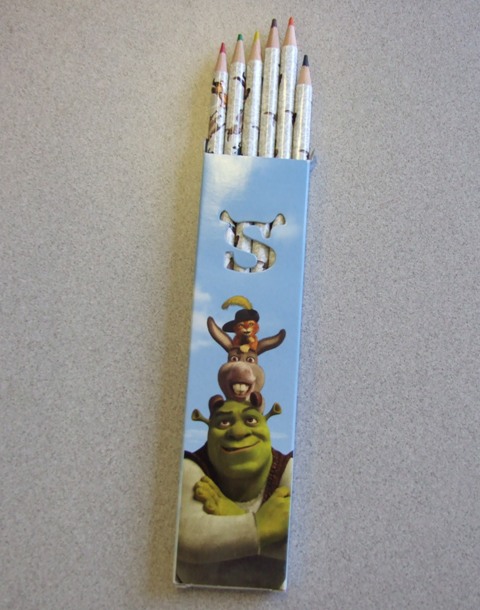 SIX COLOURED PENCILS WITH LEADS ENCASED IN A RIGID WOOD SHEATH. PACKAGED FOR RETAIL SALE IN A PRINTED CARD BOX.