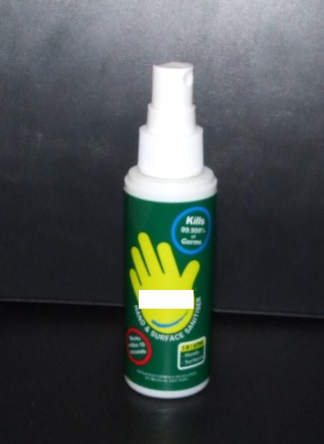 HAND SANITISING SPRAY. IN A 60 ML CONTAINER. BASED ON QUARTERNARY AMMONIUM. FOR USE IN HEALTHCARE ESTABLISHMENTS TO DISINFECT HANDS.