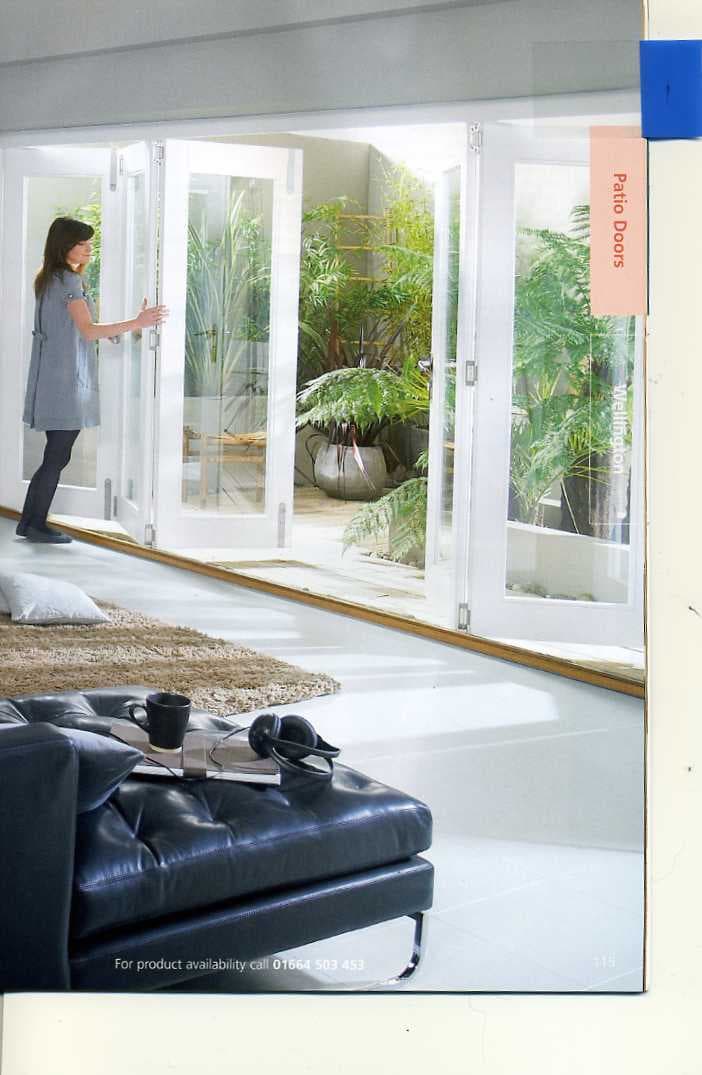SOFTWOOD FRAMED DOUBLE GLAZED PATIO DOOR. FRAME SIZE 2095 MM X 1795 MM. THE GLASS UNITS IN THE DOOR CONSIST OF TWO PANELS OF GLASS SEALED AROUND THE EDGES BY AN AIRTIGHT JOINT AND SEPARATED BY A LAYER OF AIR, OTHER GASES OR A VACUUM.
