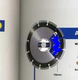 DIAMOND BLADE GRINDING WHEEL. OF HIGH QUALITY STEEL. CIRCULAR IN SHAPE WITH CUT OUT GULLETS AROUND THE EDGE. DIAMETER 300MM. BORE SIZE 20/22.2/25.4.PACKAGED IN A CARDBOARD PRESENTATION BOX.