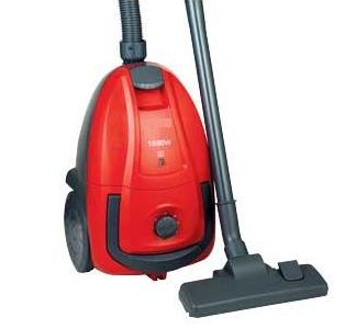 1600 WATT CYLINDER VACUUM CLEANER WITH 1.5M STRETCH HOSE FOR STAIRCASE CLEANING.  VARIABLE POWER.  CAPACITY OF DUST BAG: 2.5 LITRES.  USES DISPOSABLE DUST BAGS - 3 BAGS INCLUDED.  DUST BAG FULL INDICATOR.  FIBRE FILTRATION.  WASHABLE FILTER.  FOOT OPERATED CORD REWIND.  FOOT OPERATED ON/OFF CONTROL.  INCLUDES COMBINATION FLOOR HEAD, CREVICE NOZZLE, DUSTING BRUSH AND UPHOLSTERY NOZZLE.  ON-BOARD TOOL STORAGE.  PLASTIC EXTENSION TUBES.  SUITABLE FOR CARPETS AND HARD FLOOR.  5M POWER CORD.  WEIGHT 4.5KG.  RED.