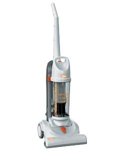 BAGLESS UPRIGHT CLEANER. WITH  APOWER OF 1800 WATTS, 180 AIR WATTS, LENGTH OF HOSE 1.8M, STRETCH HOSE FOR STAIR CLEANING, CAPACITY OF DUSTBIN 3 LITRES, HEPA FILTRATION, WASHABLE FILTER, FOOT OPERATED ON/OFF CONTROL, ADJUSTABLE FLOORHEAD, INCLUDES CREVICE TOOL, ON BOARD  TOOL STORAGE, PLASTIC EXTENTION TUBES, SUITABLE FOR CARPETS. 7.5 M POWER CORD. WEIGHT 6.8 KG. MANUFACTURERS 2 YEAR GURANTEE.