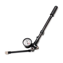AIR PUMP ALLOWS SAFE AND SIMPLE ADJUSTMENT OF THE FRONT AND REAR AIR SUSPENSION ON TOURING MOTORCYCLES. UNLIKE A BICYCLE PUMP OR A FUEL STATION AIR HOSE, THE HAND OPERATED PUMP WITH CONTROLLABLE  VALVE ALLOWS PRECISE ADJUSTMENT TO AIR VOLUME, AND THE AIR CONNECTOR MAINTAINS SHOCK PRESSURE WHEN THE FITTING IS REMOVED.