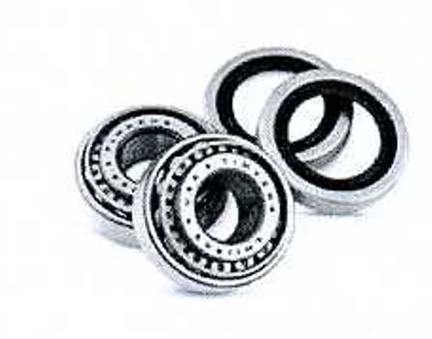 STAINLESS STEEL ROLLER WHEEL BEARING TO BE USED ON A MOTORCYCLE. INSIDE DIAMETER 19.05MM X OUTSIDE DIAMETER 45.24MM X WIDTH 15.49MM. PACKAGED IN A PLASTIC BAG.