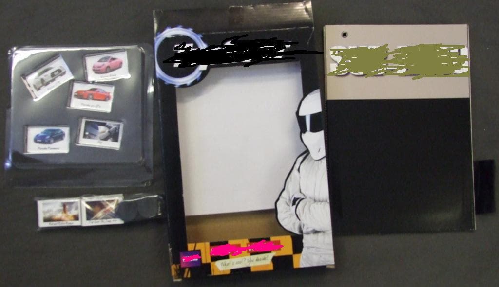 MAGNETIC WALL SET. CONTENTS A FOLDING PAPERBOARD MAGNETIC WALL, WHICH FOLDS OUT INTO FOUR SECTIONS WITH EACH SECTION PRINTED WITH ONE OF THE FOLLOWING WORDING, (SERIOUSLY UN-COOL, UNCOOL, COOL AND SUB-ZERO), MEASURING APPROX 73.5 X 25CM, WITH HANGING STRING (SO THE PRINTED MAGNETIC WALL CAN BE HUNG LIKE A PICTURE),. 20 PRE-PRINTED CAR MAGNETS, ( PRINTED PLASTIC ON A FLEXIBLE MAGNETIC BASE),THESE CAN BE PLACED ONTO THE DIFFERENT SECTIONS ON THE MAGNETIC WALL, SO THE PERSON CAN DECIDE HOW COOL OR NOT THE PRINTED CARS ARE.10 BLANK MAGNETS (PLASTIC ON A FLEXIBLE RUBBER MAGNETIC BASE), SO ANYTHING CAN BE DRAWN OR WRITTEN ON THE WALL), 10 PIN MAGNETS, (PLASTIC ON A FLEXIBLE  RUBBER MAGNETIC BASE), SO ANY PHOTOGRAPH, DRAWING OR IMAGE CAN BE PINNED TO THE WALL.WITH 3 BACK SUPPORTS, 1 BLACK FELT TIPPED PEN AND PRINTED INSTRUCTIONS.MAGNETIC BASES ARE ALL COMPOSED FROM AN AGGLOMERATED FERRITE.PACKAGED TOGETHER IN A PRINTED PAPERBOARD BOX.