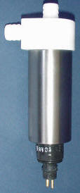A SINGLE STAGE MINI SUBMERSIBLE PUMP. WITH A CENTRIFUGAL PUMP HEAD AND A LONG LIFE DC BALL BEARING MOTOR. CONTAINED IN A COMPACT TITANIUM PRSSURE HOUSING USEABLE TO 10,500 METRES DEEP. USED PRIMARILY WITH OCEANOGRAPHY EQUIPMENT, THOUGH MAY BE CONFIGURED FOR OTHER PURPOSES.