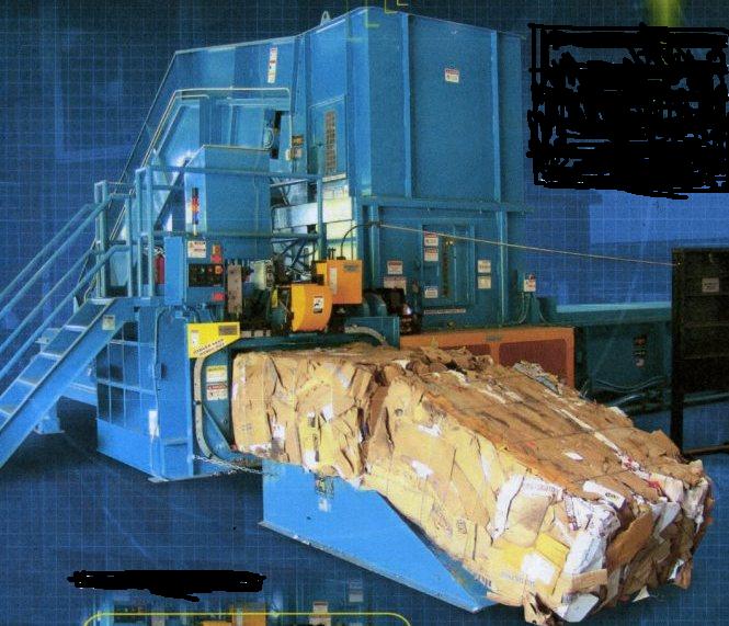 ONE COMPLETE AUTOMATIC BALING SYSTEM WITH CONVEYORS, FULL PENETRATION COMPACTION RAM, WRAPPER, TOUCH SCREEN PROGRAMMABLE CONTROLLER, LASER POSITIONER, BALE DOOR. CAN HANDLE A VARIETY OF MATERIALS SUCH AS SCRAP METALS, PLASTICS, PAPER AND PAPERBOARD.