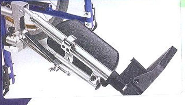 ELEVATING LEG REST FOR WHEELCHAIRS. HAS ANGLE ADJUSTMENT. SUITABLE FOR USERS TO ELEVATE THEIR LEGS OR AS A COMFORTABLE FOOT REST. HEIGHT ADJUSTABLE CALF PAD AND FOOTREST.