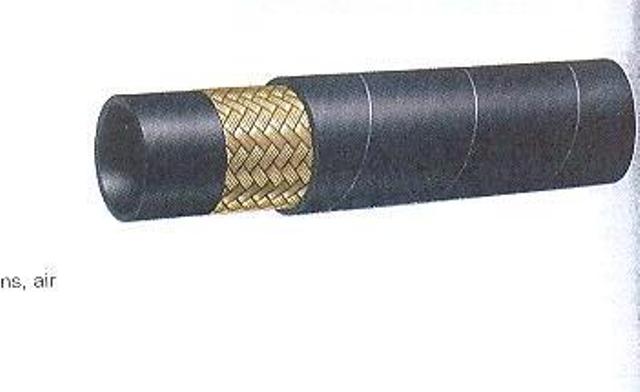 HYDRAULIC HOSE MADE FROM SYNTHETIC OIL RESISTANT RUBBER. THE HOSE IS MANDREL BUILT AND IS  REINFORCED WITH ONE HIGH TENSILE STEEL BRAID. USED FOR APPLICATIONS SUCH AS HIGH PRESSURE HYDRAULIC LINES, FUEL OIL, ANTIFREEZE SOLUTIONS. AIR AND WATER. WITH NO FITTINGS.