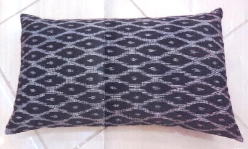 WOVEN IKAT CUSHION COVER. 400MM SQUARE. 100% COTTON. MADE IN INDIA