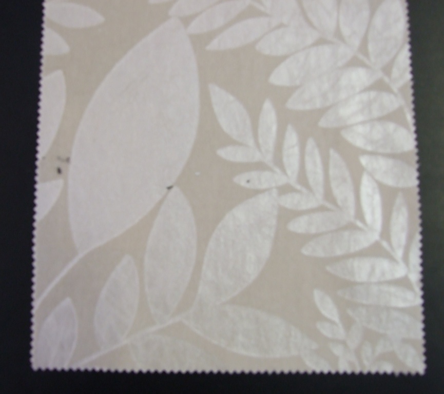 A 100% COTTON WEFT CUT WOVEN VELVET FABRIC WITH A PILE AND PRINTED MOTIF.  VERTICLE DESIGN REPEAT IS 63CM AND HORIZONTAL REPEAT IS 35CM.  THE FABRIC HAS A WIDTH OF 144CMS AND GRAMS PER M2 IS 420.  VALUE EXCEEDS 17.5 EUROS PER KG.