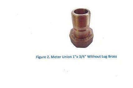 METER UNION 1" X 3/4" WITHOUT LUG. MADE OF MACHINED BRASS. TYPICAL USE IS FOR THE INSTALLATION OF DOMESTIC GAS METERS.