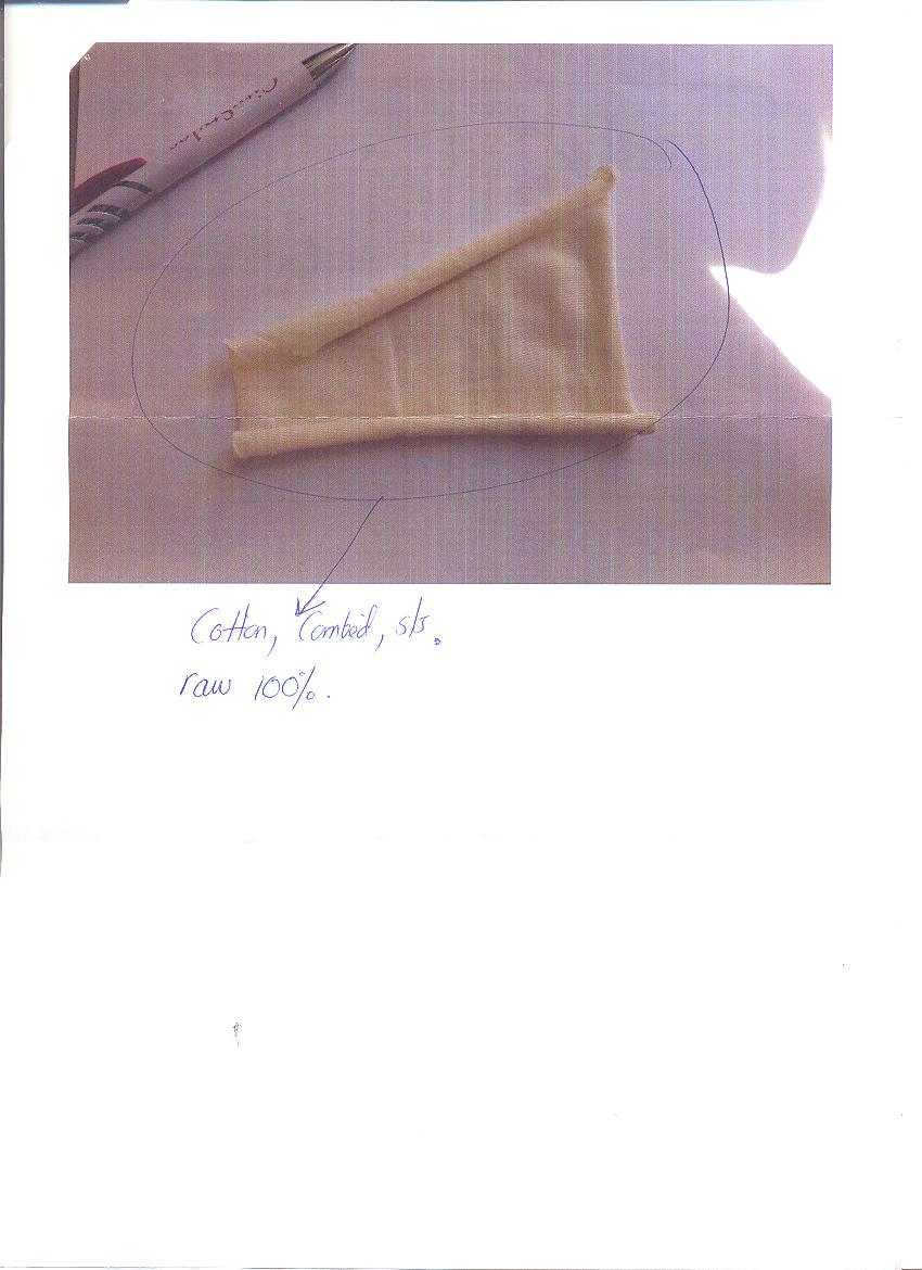 WEFT KNITTED FABRIC. EXCEEDS 30 CMS WIDE.  100 PERCENT RAW COTTON